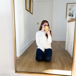 White Cable Knit Vineyard Vines Sweater